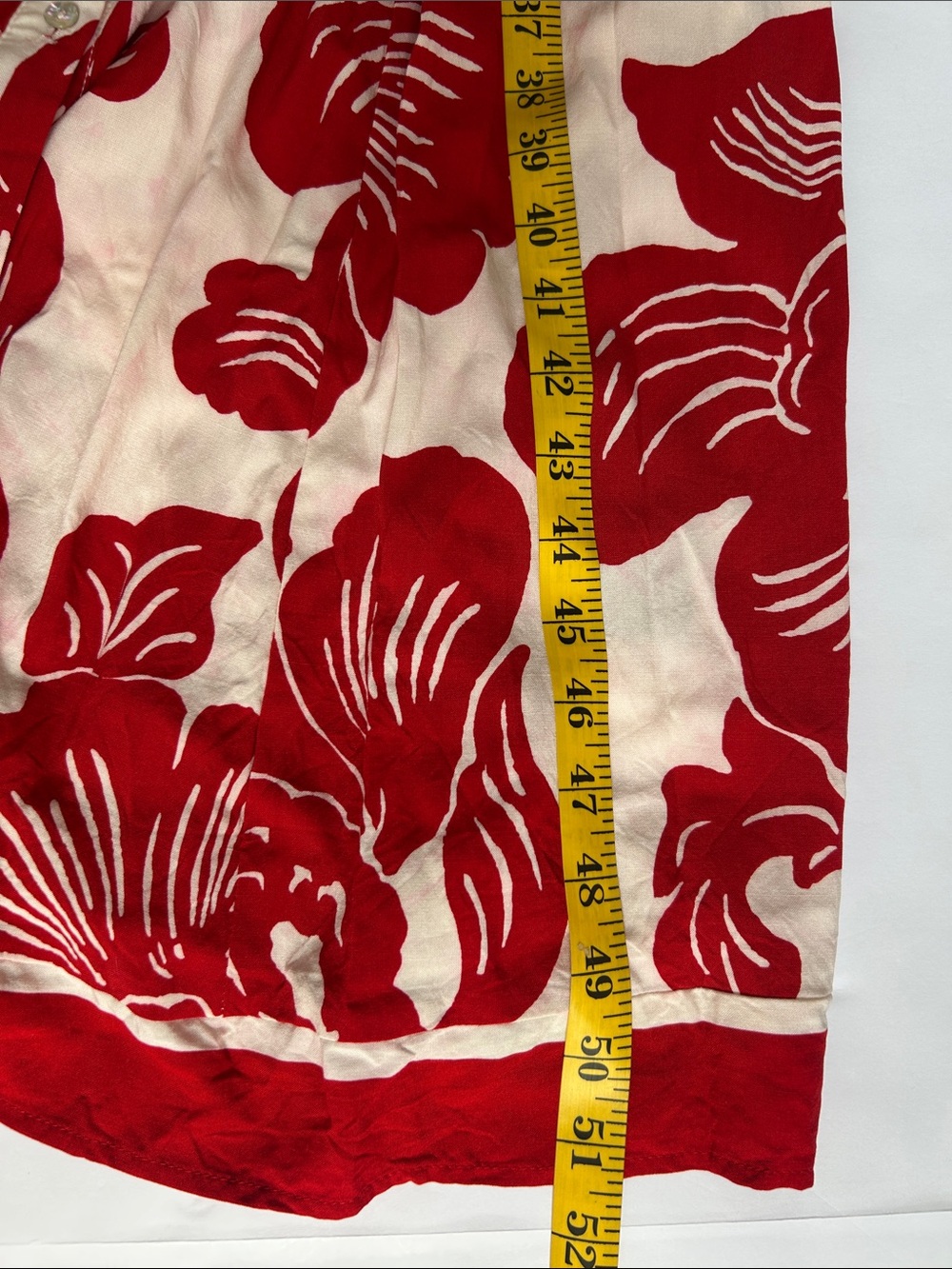 H&M Red Floral Button Down Dress Hawaiian Vibe Boho Maxi Front Belted Dress - Picture 6 of 7